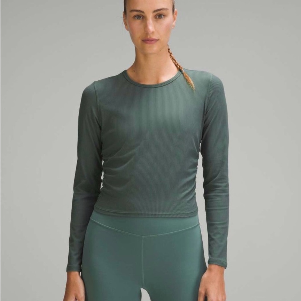 NWT Lululemon All It Takes Ribbed Nulu Long-Sleeve Shirt
Dark Forest Size: 6